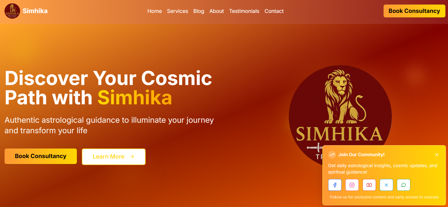Simhika: Astrology Consultation Platform